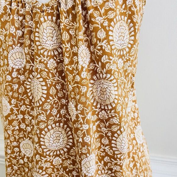 ❤️4/$20❤️ Old Navy Brown & White Floral Lightweight Flowy Boho Dress Large - Picture 3 of 8